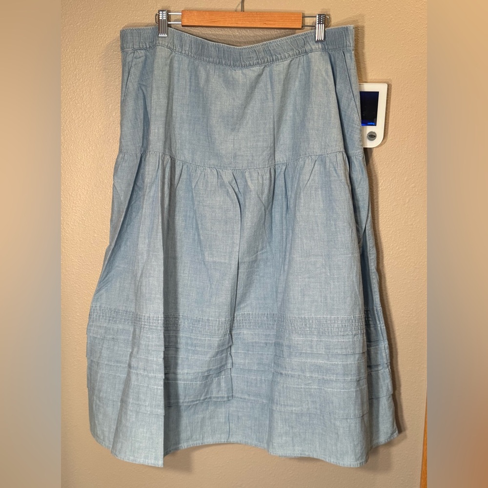 ☀️☀️☀️Lane Bryant Light Blue Tiered Midi Skirt